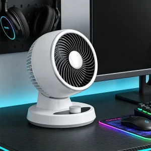 Electric Smart Standing Table Air Circulation Fan with Oscillating 3 Speed Quiet Motor Wide Angle Airflow for Office Home Use
