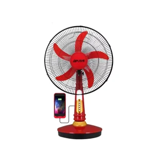 Electric Solar Rechargeable Battery Charger Led Light Fan 12v 16inch Table Fan