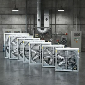 Electric Wall Mounted Stainless Steel Blades Ball Bearing Industrial Axial Fan 1250mm Diameter for Workshop Barn Ventilation