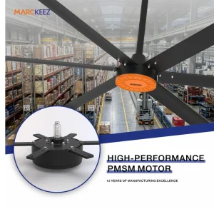 Energy Efficient 8ft HVLS Fan Factory Direct Industrial Ceiling Fan Large Volume Ventilation Fan for Mini Gym & Shop