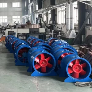 Energy Efficient Axial Exhaust Fan Designed Maximum Air Circulation Ventilation in Industrial Warehouse Manufacturing Plant