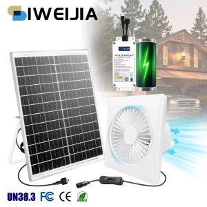 Energy Efficient Residential 4 Inch Solar Wall Mounted Axial Exhaust Fan 25W 12V Two Ball Bearing OEM ODM Chicken Coops Sheds