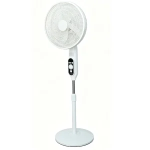 Energy Saving 16 Inch Solar Standing Fan Outdoor Household Rechargeable 12 High Speed Battery Operated Remote Control