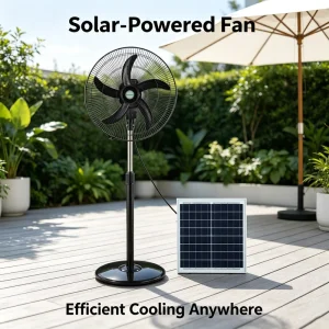 Energy Saving 18 Inch Rechargeable Remote Control Adjustable Tilt Pedestal Fan Solar Electric Strong Wind Commercial & Home Use