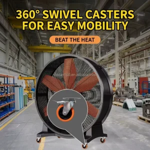 Energy Saving 220V Free Standing Plastic Mobile Fan Brushless DC Motor Touch Control 1m Blade Diameter CE Certified 3 Year