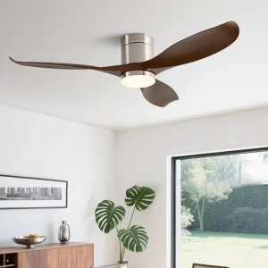 Energy Saving Ceiling Fan With LED Light 3 Wood-Style ABS Blades DC Motor Remote Control Indoor Fan for Home Decor