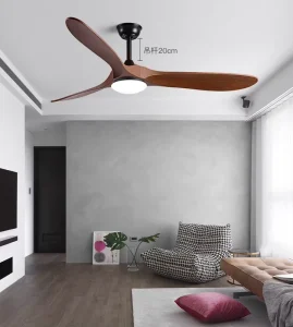 Energy Saving Ceiling Fan with LED Light 3 Blades DC Motor Silent Indoor Fan Light with Remote Control Vintage Style