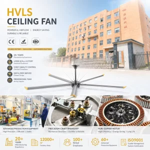 Energy Saving HVLS Industrial Ceiling Fan for Factory Warehouse Commercial Cooling