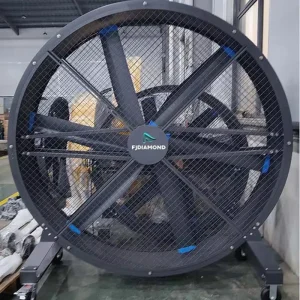 Energy Saving Industrial Floor Fan Diameter 1.5m 2m Ventilation Gym Fan Big Movable Industrial HVLS Warehouse Fan with Wheels