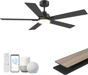 Energy Saving LED Ceiling Fan Light Tuya WiFi Smart Dimmable Lamp Remote Luxury Modern Quiet Indoor LED Ceiling Fan