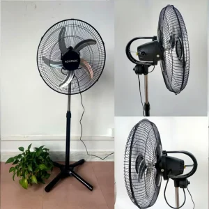 Energy Saving Solar Standing Fan Stable Cross Base Adjustable Height Large Air Volume Rechargeable Dc Floor Fan
