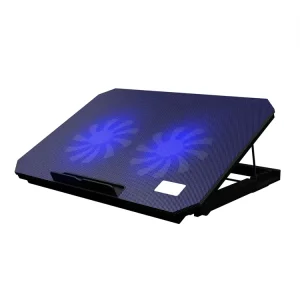 Ergonomic Dual Fan Laptop Cooling Pad 4 Levels Height Adjustable Gaming Notebook Cooler Stand with 2 USB Ports