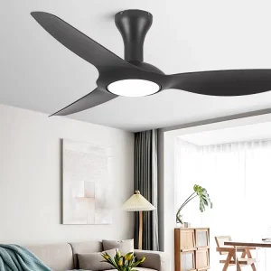 European Design CB CE Approved Simple Style Residential 52 Inch Led Ceiling Fan With Light and Remote Control