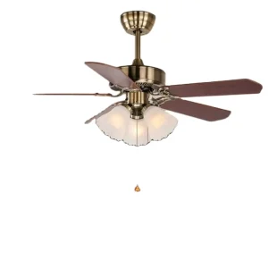 European Iron LED Zipper Home Decorative 42-Inch Ceiling Fan with Light