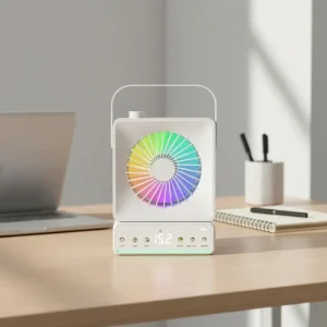 Export Newest Smart Desk Fan Touch Remote Control Multi Speed Cooling Fan Ambient Light Timing Eco Friendly Outdoor Use