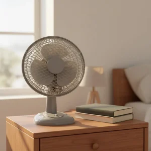 Exquisite 6 inch 3 blade Plastic Mechanical Desktop Fan. Energy saving & Quiet for Office Study RV Use
