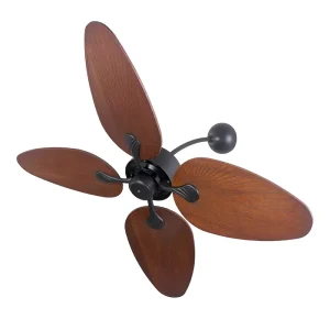 Exquisite Palm Leaf Design Decorative Solid Wood air Cooler 52” Inch 220v Motor Copper Wall Mount Fan with Remote Control