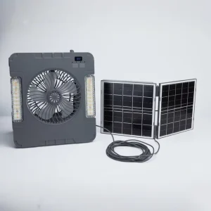Exterior Camping Cooling Fan Solar Powered Strong Wind Power Fan Lamp Mobile Phone Charger 6000mAh LED Tent Emergency Light