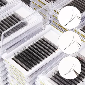 Eyelash Extension Pre Made Fan Narrow Y YY 3D Clover Eyelash Extension OEM C D DD Curl Fox Slant Flying YY Lash Extension