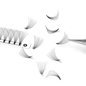 Eyelashes Custom Logo 8 18mm Volume Fan Lashes 6D 7D 8D 9D 10D Short Stem Premade Easy Fanning Lash Extensions