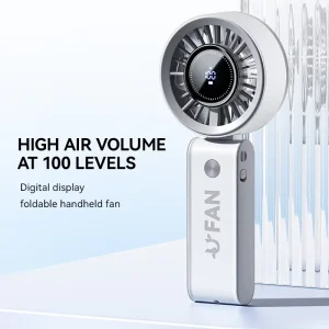 F133 USB Rechargeable Electric Handheld Mini Portable Fan 1 100 Gear High Speed Foldable Brushless Motor Car Outdoor