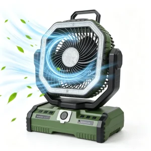 F16 40000mAH Rechargeable Camping Fan with LED 360° Adjustable Rotation USB Charging Emergency Power Bank Camping Cooling Fan