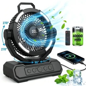F38 F6 40000mAh Portable Fan Rechargeable Fan With LED Powerbank Camping Outdoor Table Ventiladores Recargables Ventilador