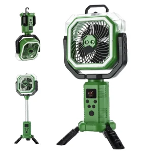 F3P Oscillating Hanging Ceiling Fan Solar Mist Spray Remote Control Smart Digital Display Quiet Strong Wind Cooling Air Tripod