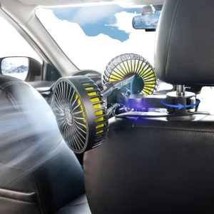 F4208 Dual Heads 5V 4 inch Blade 3 Speed Car Rear Seat USB Fan New Car Interior Accessory