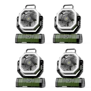 F6 Cordless Lithium 20000mAh USB Outdoor Camping Fan Rechargeable with Time Set Remote Control for Tent
