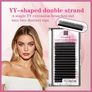 FIENEXI Eyelash Extensions 0.07mm Pre Made Fan 8 16mm Mixed Tray YY Shaped Eyelash