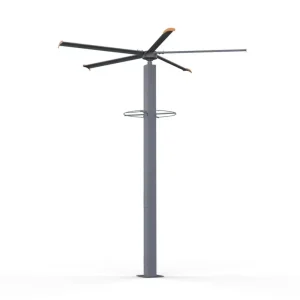 FJDIAMOND 220V High Airflow IE5 PMSM Motor 16ft Industrial Helical HVLS Fan Pole Type Vertical Free Standing 0.75kW 500m