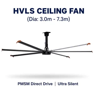FJDIAMOND 24ft HVLS Fan 7.3m IE5 PMSM Motor Direct Drive Gearless Big Ceiling Fan for Sports Stadium Basketball Arena Gym