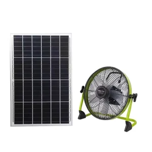 FS 818 12 Inch Solar Floor Fan with Strong Wind for Outdoor Camping Fishing Supports AC DC Charging