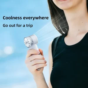 FS2666 Stepless Speed Control Foldable Rechargeable Fan with Battery Display Semiconductor Cold Compress Handheld