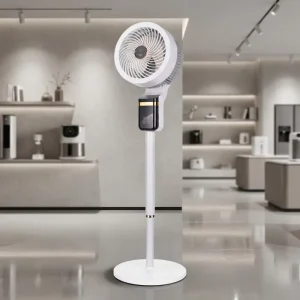 FX 8X10RV AI Voice Assistant Plastic Electric Fan Speaker Function 8 Speed 2 in 1 Table Floor Fan for Modern Smart Home Hotel