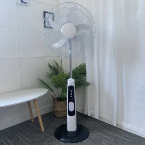 Factory 18 Inch 12V DC Solar AC DC Rechargeable Standing Fan with Solar Panel USB Charging and LED Light