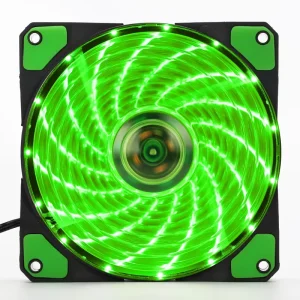 Factory Computer Case Cooling Fan 15 Green LED CPU Cooler 120mm Plastic Heatsink Fluid Bearing 1100RPM