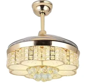 Factory Crystal Chandelier Ceiling Fan with Light and Remote Decorative Living Room Ceiling Led Light Modern Bedroom Light