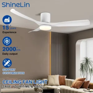 Factory Customizable Modern Indoor Bedroom 42 Inch 3 ABS Blade Remote Control Stepless Dimming Led Ceiling Fan Light
