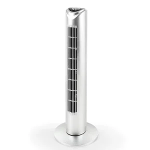 Factory Customization 32 Inch Plastic Tower Pedestal Fan with Remote Control 3-Speed Quiet Wheel Timer for Home Use