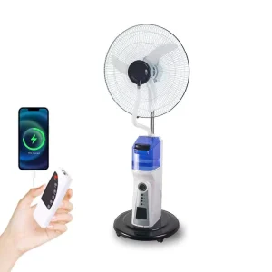 Factory Customized 18 Inch Rechargeable Electric Solar Mist Fan Remote 2L Water Tank 7000mAh Battery Oscillating Car