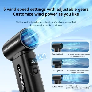 Factory Customized High Speed Handheld Mini Fans 38000RPM 4000mAh Rechargeable Portable Personal Small Turbo Fan