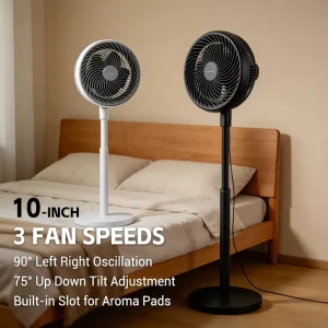 Factory Customized Oscillating Fan 10inch 3 Speeds Quiet Cooling Standing Air Circulating Fan Home