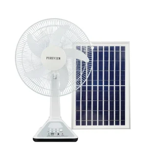 Factory Direct 12 Inch Solar Powered Rechargeable Fan 22W Long Battery Life Powerful Wind