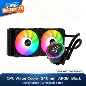 Factory Direct 240mm AIO CPU Water Cooler ARGB Mirror Pump Head Silent Hydraulic Fan Desktop PC Liquid Cooling Bulk Supply