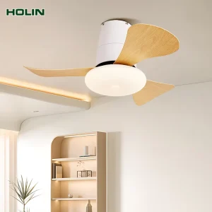 Factory Direct 3 Leaf Low Floor Exclusive 28 Inch Low Noise Frequency Remote Control LED Ceiling Fans Light