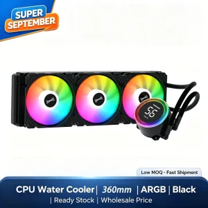 Factory Direct 360mm AIO CPU Water Cooler ARGB Mirror Pump Head Silent Hydraulic Fan Desktop PC Liquid Cooling Bulk Supply