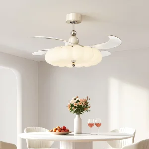 Factory Direct 42 inches modern decorate led retractable ceiling fan with light and remote