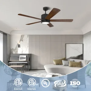 Factory Direct 52 Inch Reversible Ceiling Fan with Light Low Energy 5 Plywood Blades Remote Control for Household Use